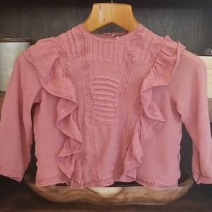 Free people crop gauze blouse